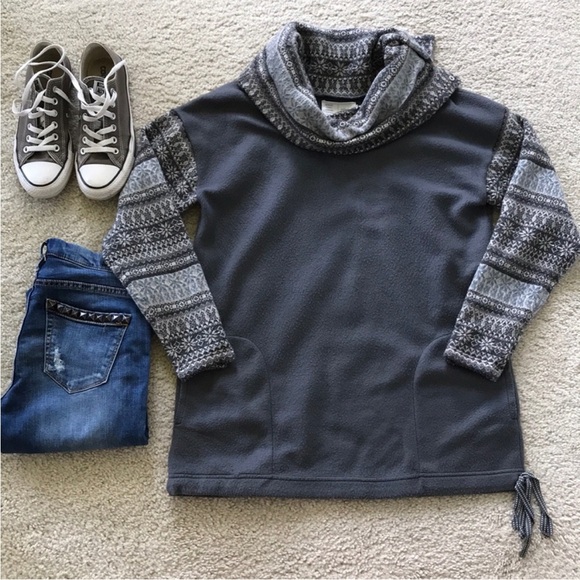 Anthropologie Fair Isle Cowl Neck Fleece by Saturday Sunday - Picture 2 of 6